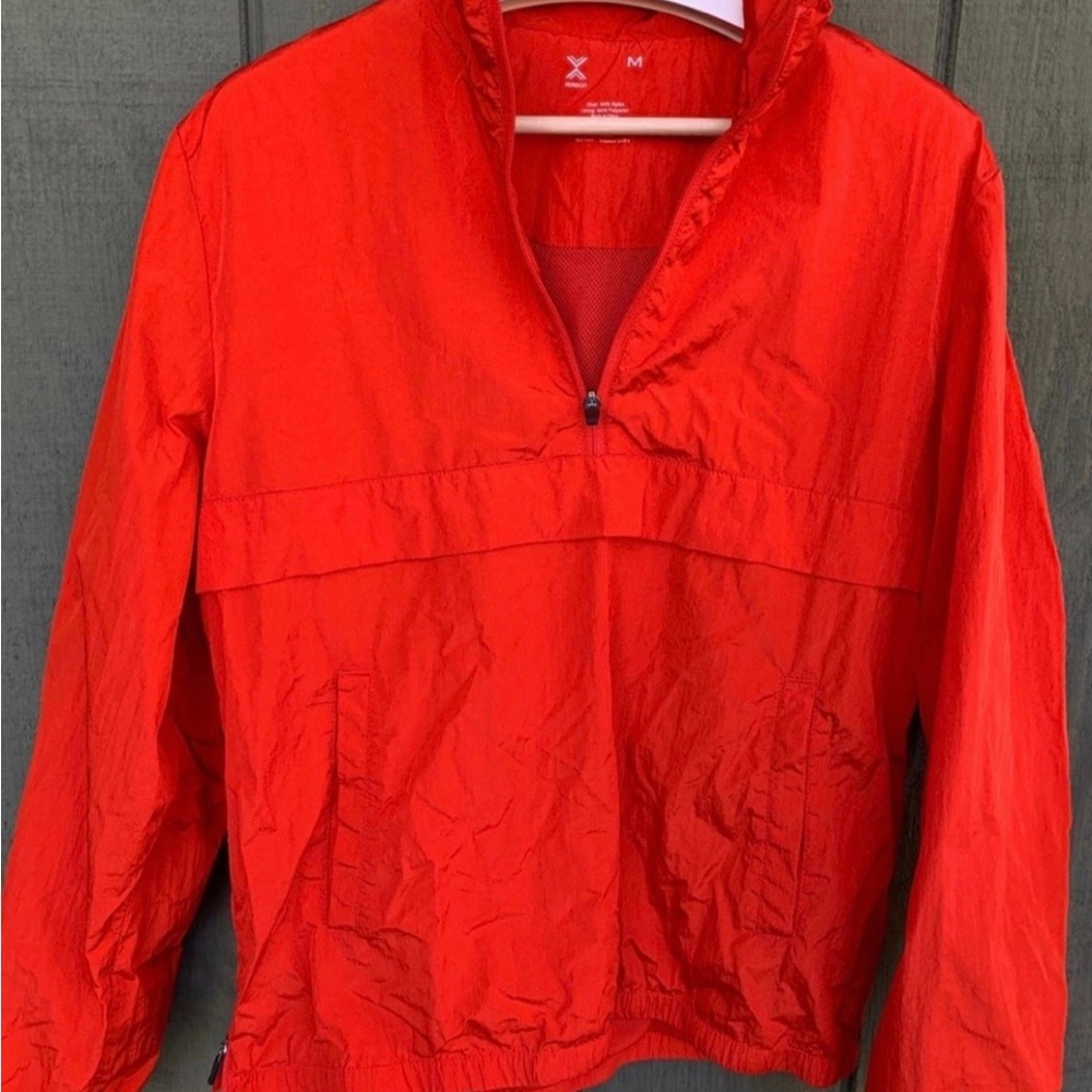 Xersion Mens Jacket Size Medium Zydeco Red Pullover Half Zip Long Sleeve Anorak